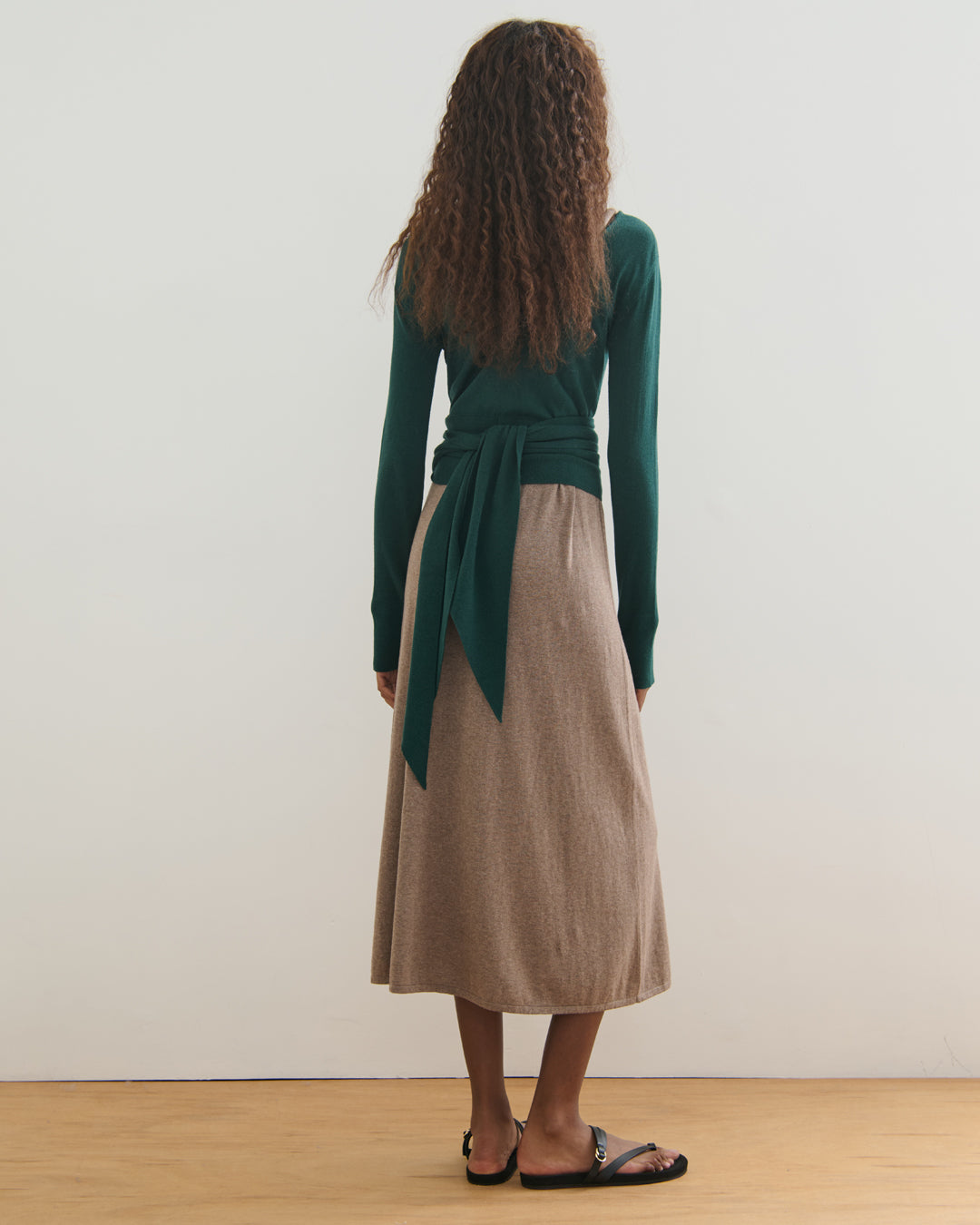 GISELLE TWO-WAY WRAP TOP - FOREST GREEN