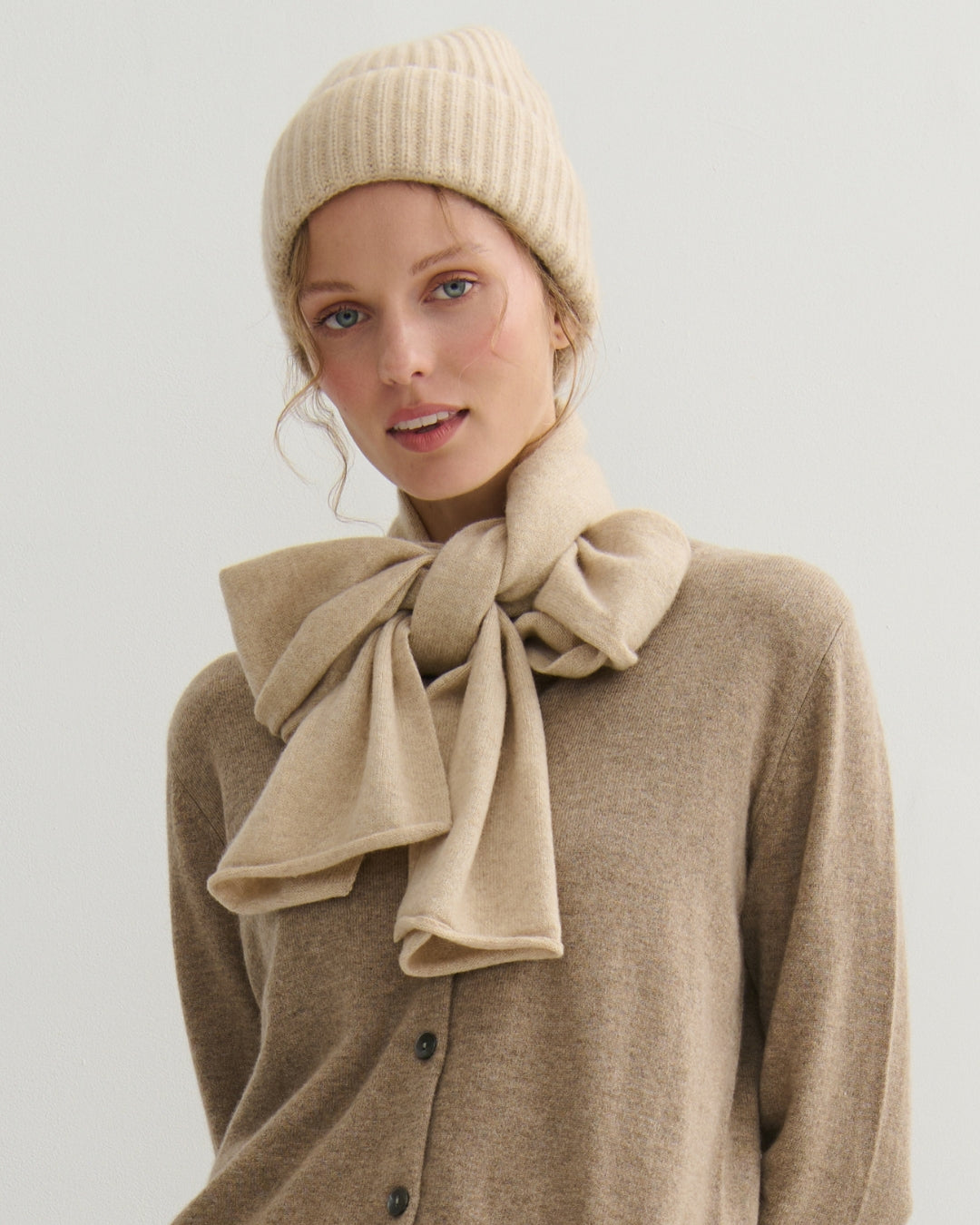 EVERYDAY CASHMERE SCARF - BEIGE RAW