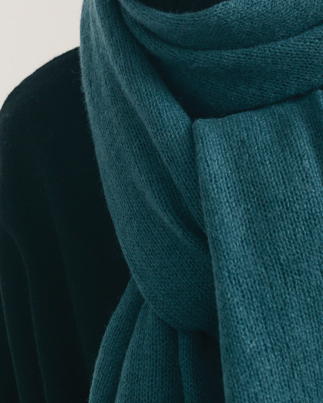 CASHMERE SCARF SHAWL IN ONE - OPAL BLUE