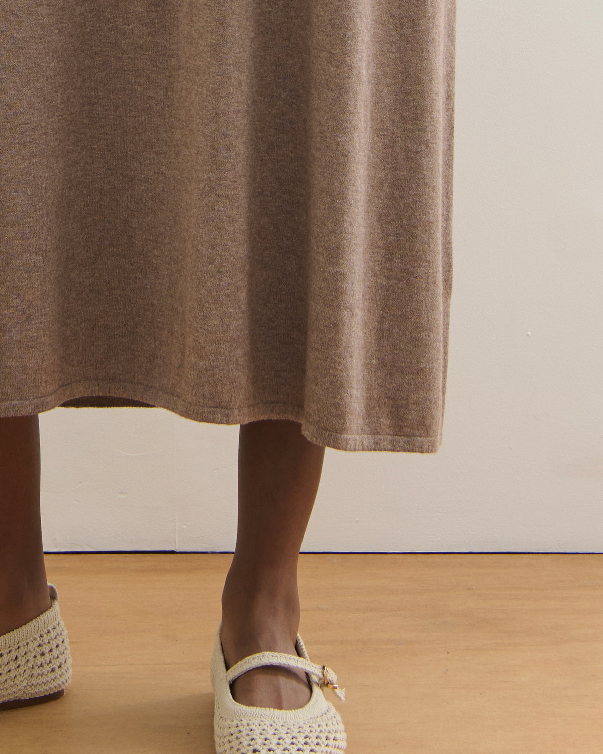 SORRENTO V NECK MAXI SLIP DRESS - TAUPE