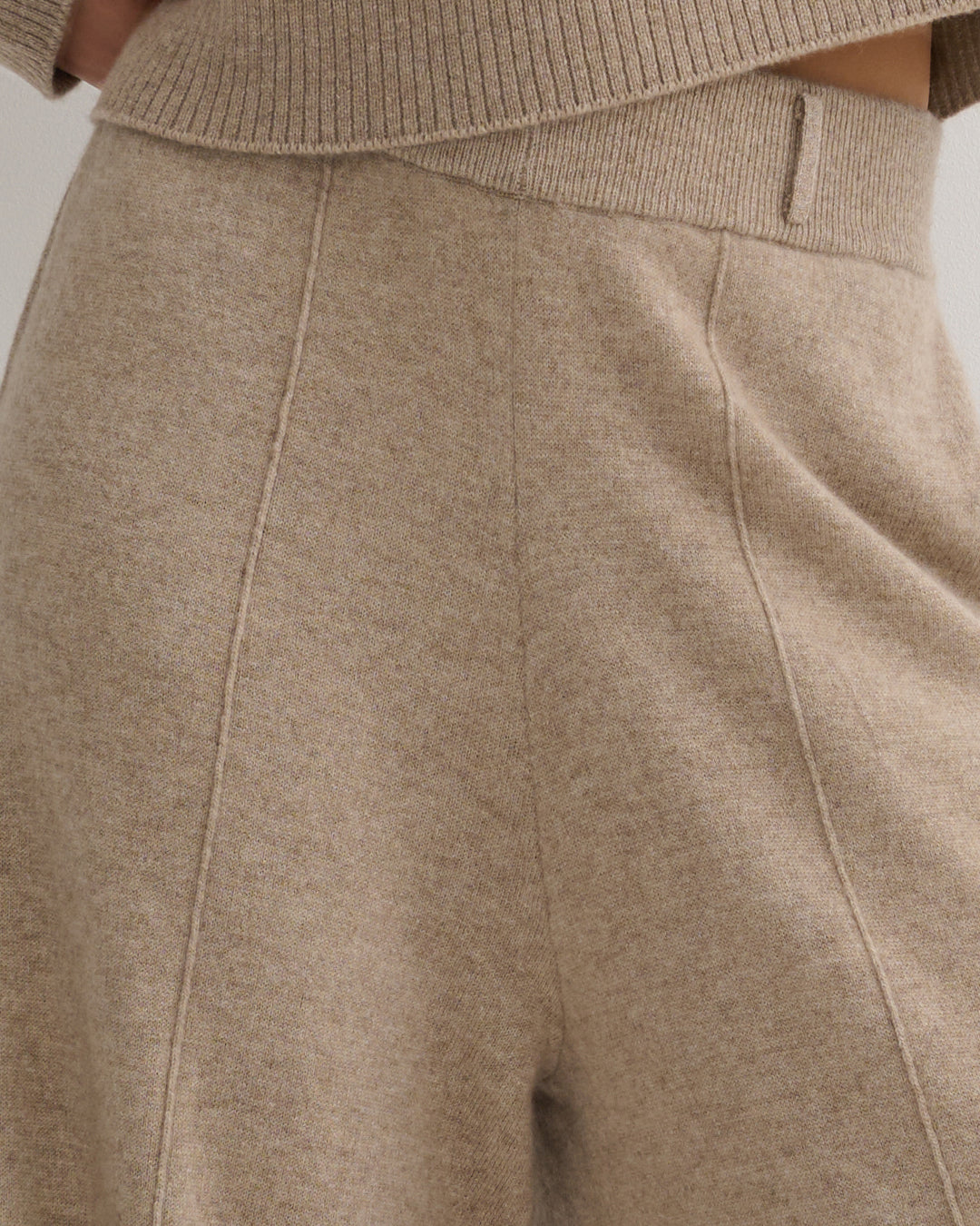 CASHMERE POWER PANTS - SHIITAKE RAW