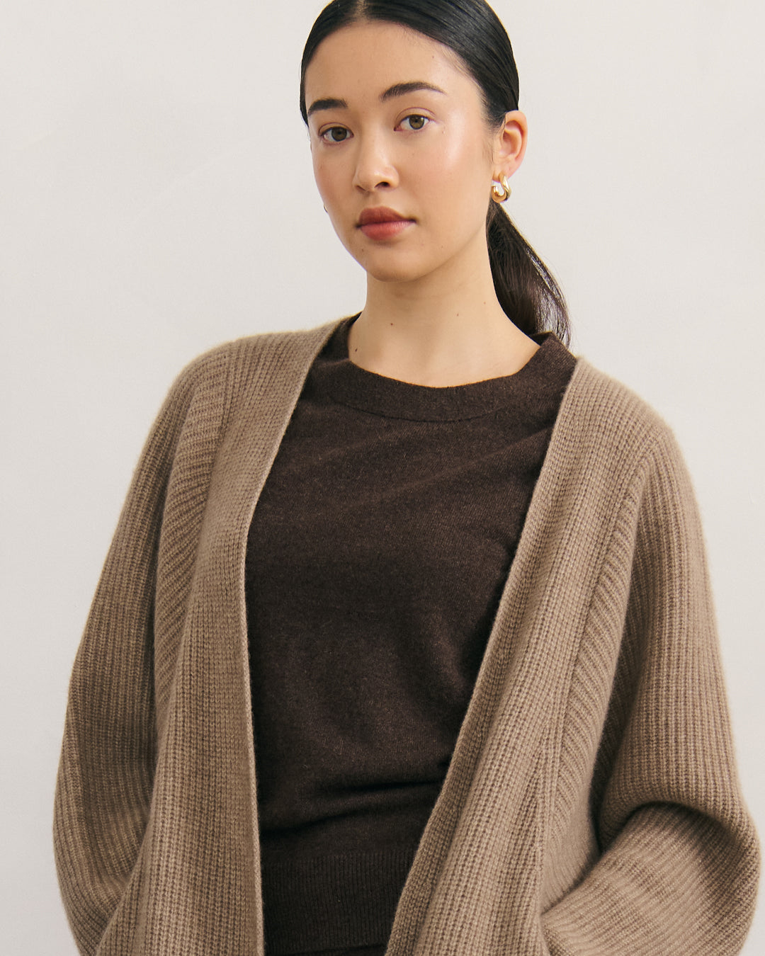 CASHMERE ALL YEAR ROUND CREW NECK TANK - CHOCOLATE