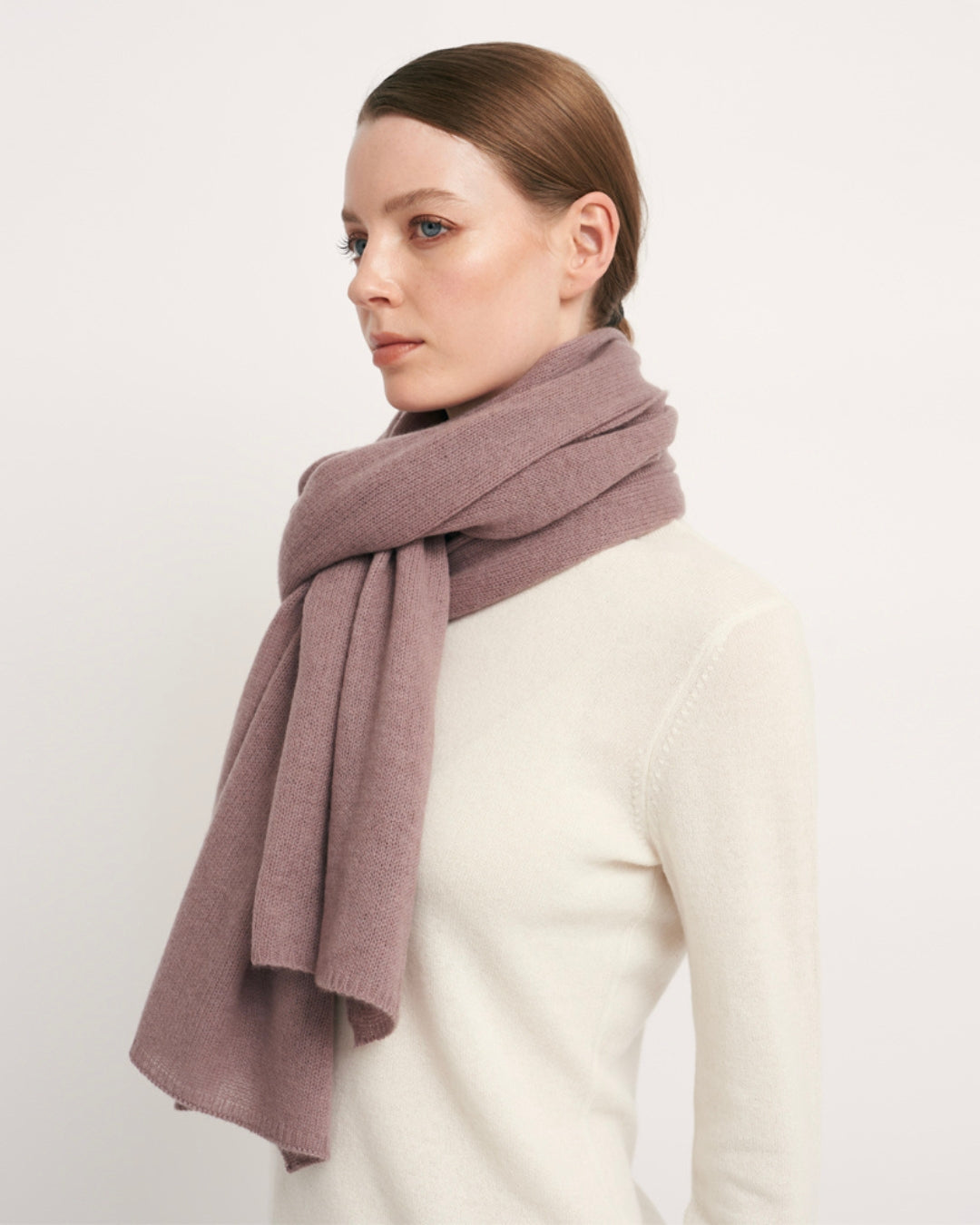 CASHMERE SCARF SHAWL IN ONE - CLAY