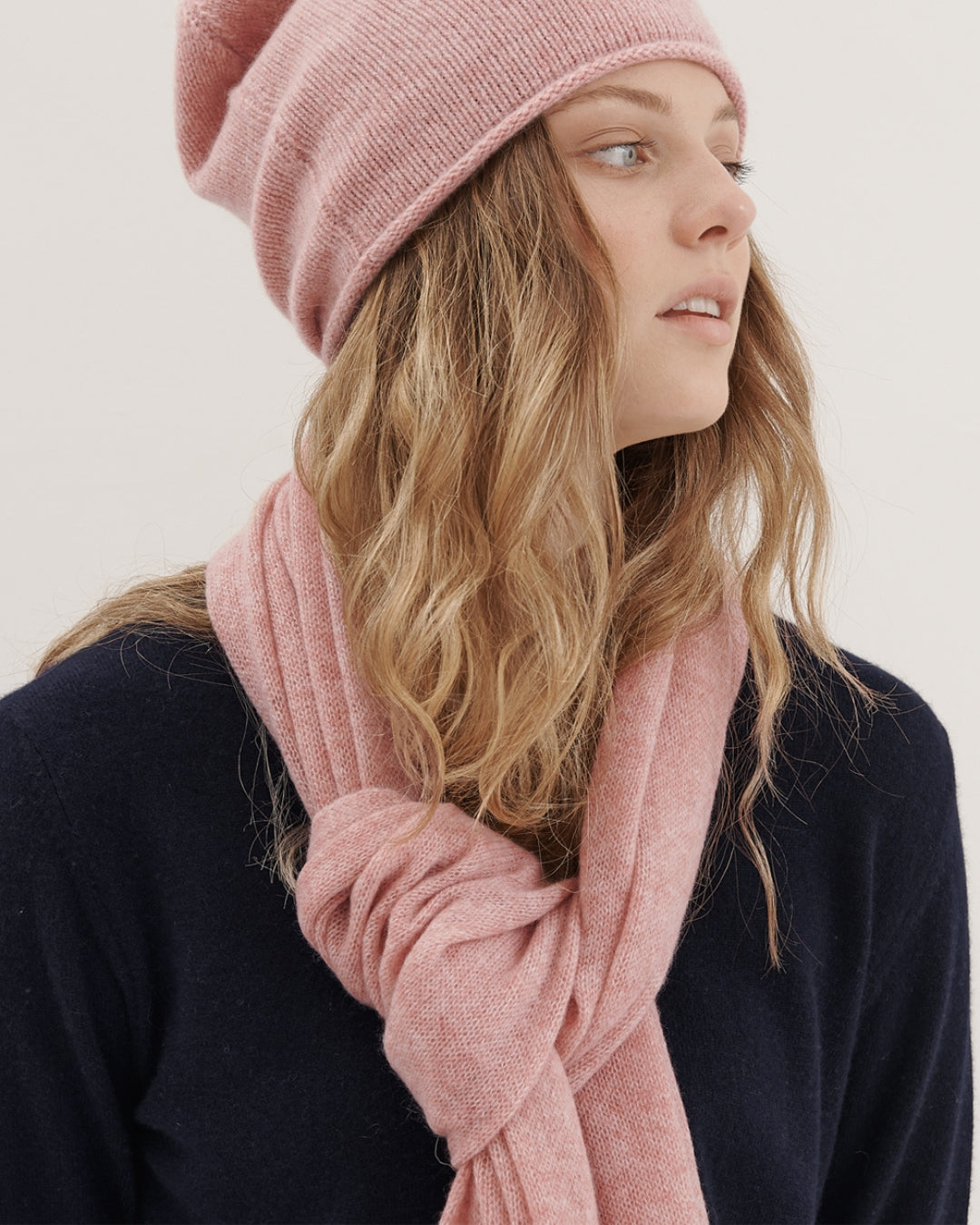 CASHMERE SCARF SHAWL IN ONE - RASPBERRY SOBERT