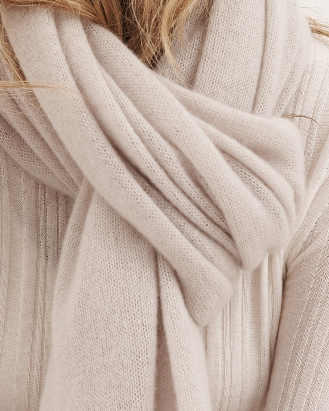 CASHMERE SCARF SHAWL IN ONE - ZEN PEBBLE