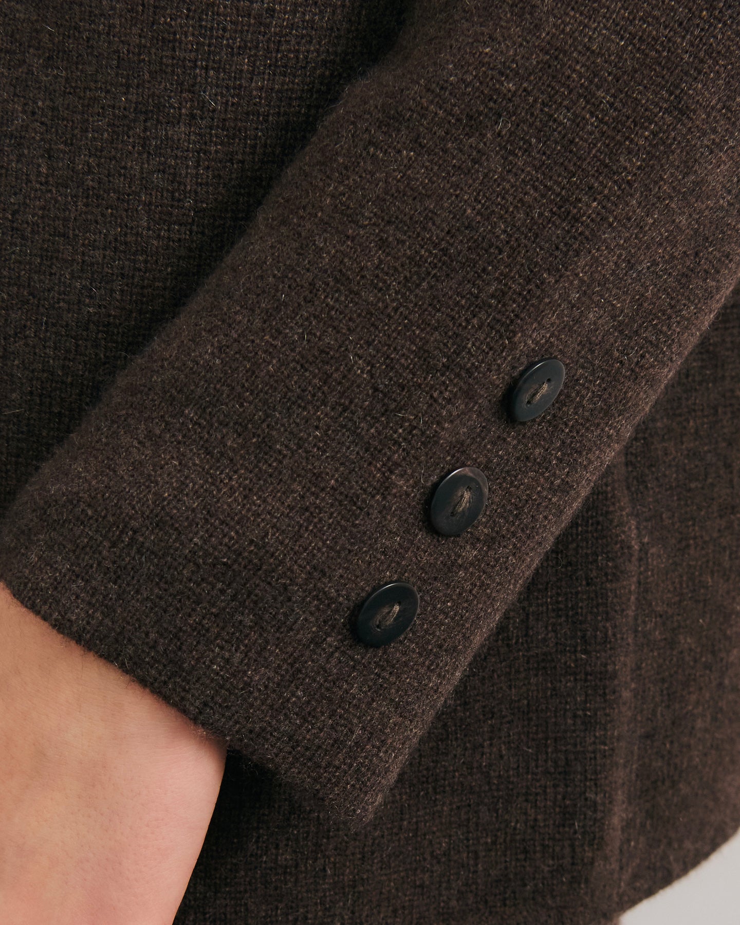 CASHMERE POWER BLAZER - CHOCOLATE