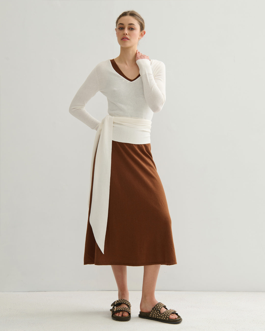 GISELLE TWO-WAY WRAP TOP - PEARL WHITE