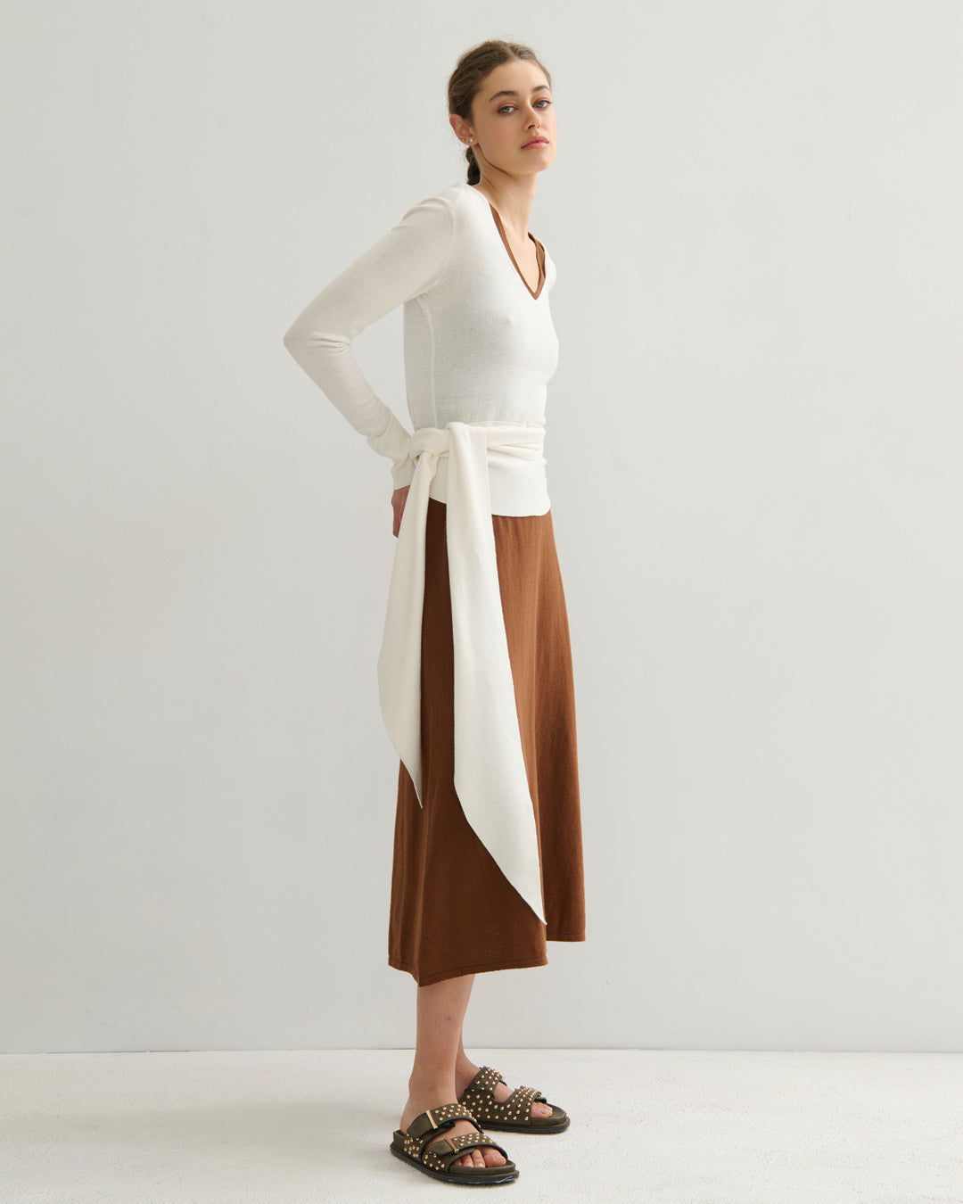 GISELLE TWO-WAY WRAP TOP - PEARL WHITE