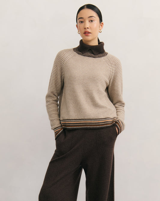 GOLDEN DUNE CASHMERE CROPPED PULLOVER