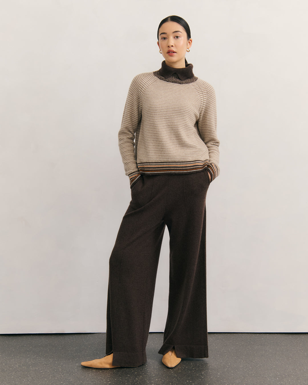 GOLDEN DUNE CASHMERE CROPPED PULLOVER