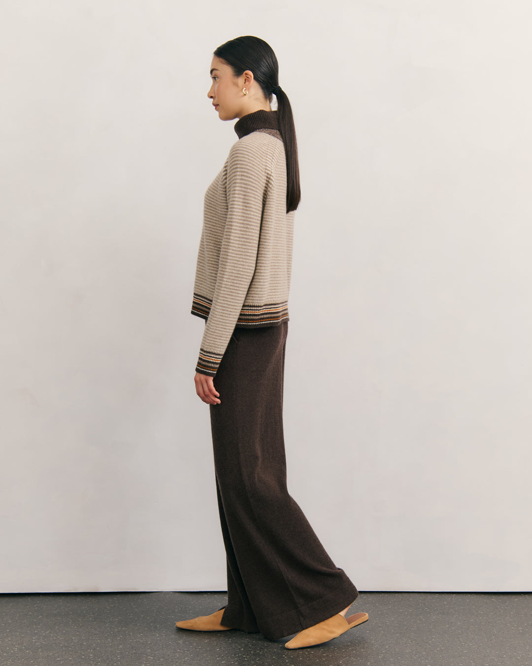 GOLDEN DUNE CASHMERE CROPPED PULLOVER