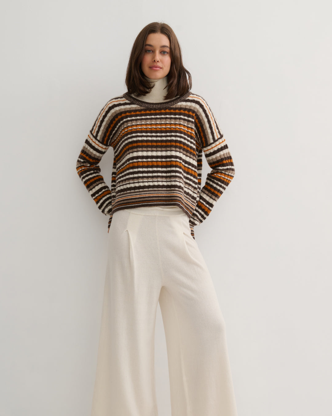 GOLDEN DUNE CREW CASHMERE PULLOVER