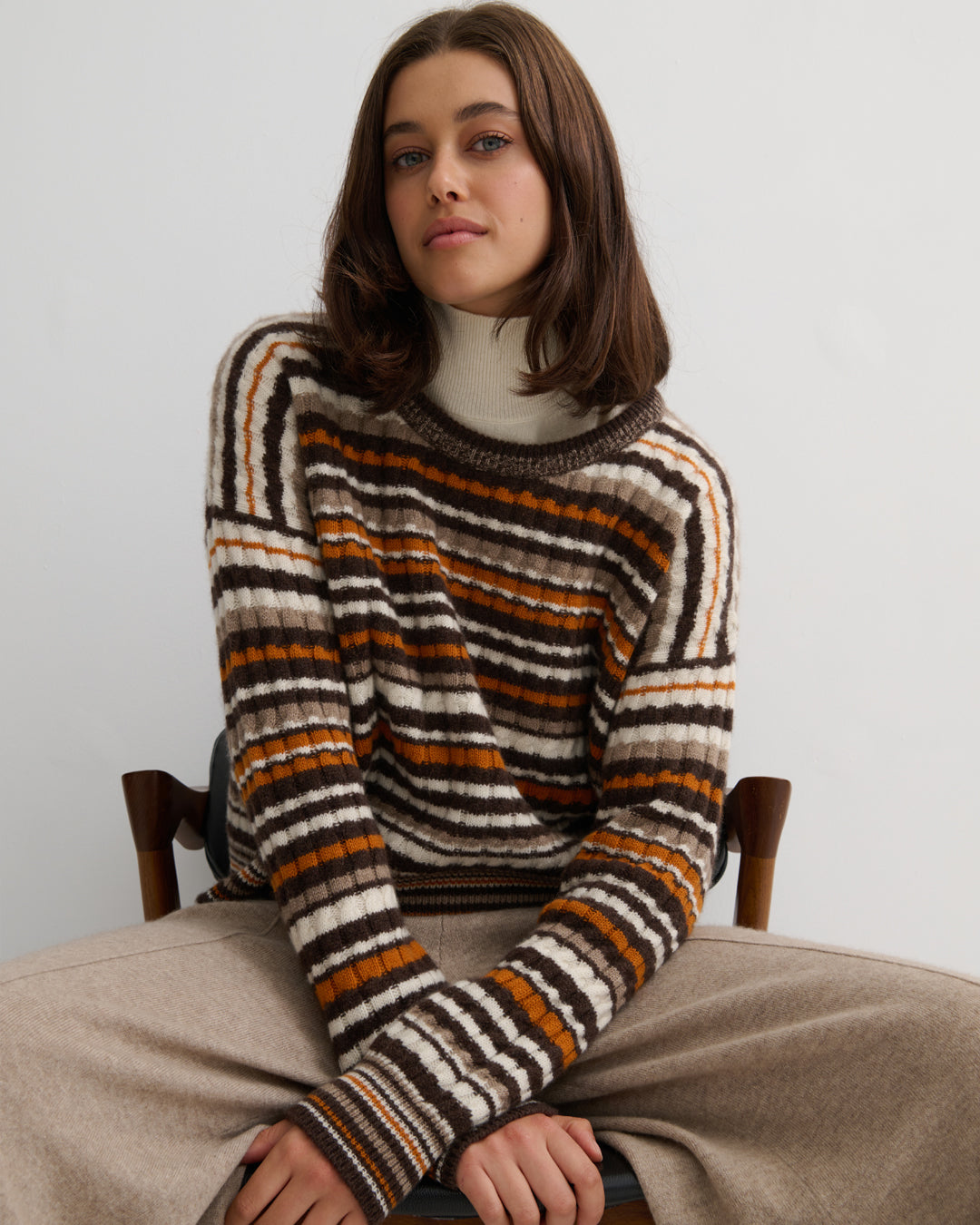 GOLDEN DUNE CREW CASHMERE PULLOVER