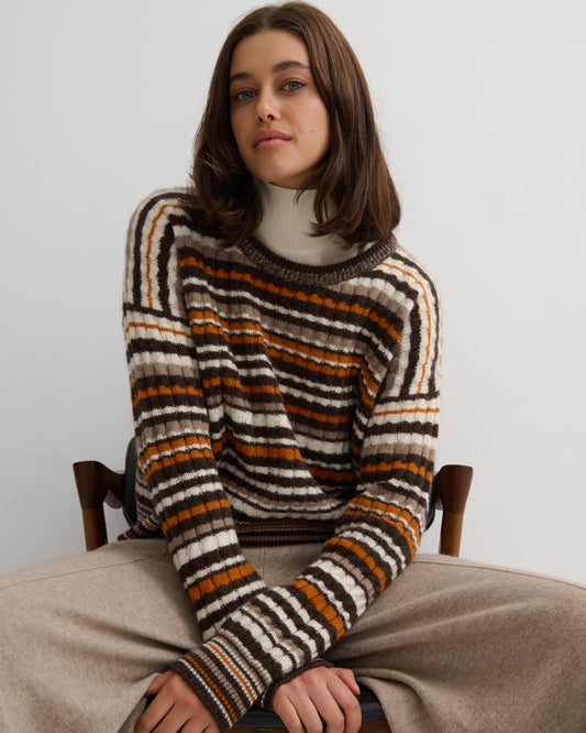 GOLDEN DUNE CREW CASHMERE PULLOVER