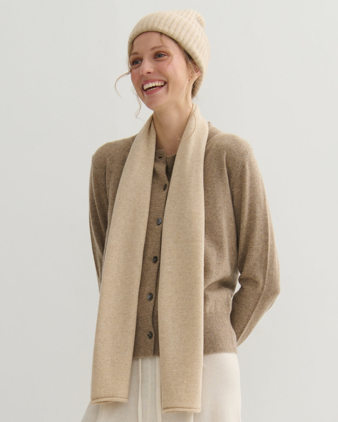 EVERYDAY CASHMERE SCARF - BEIGE RAW