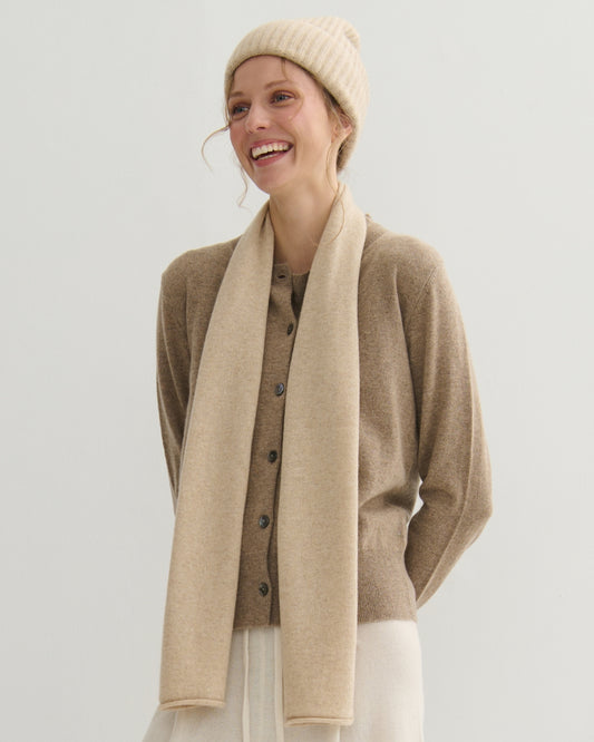 EVERYDAY CASHMERE SCARF - BEIGE RAW