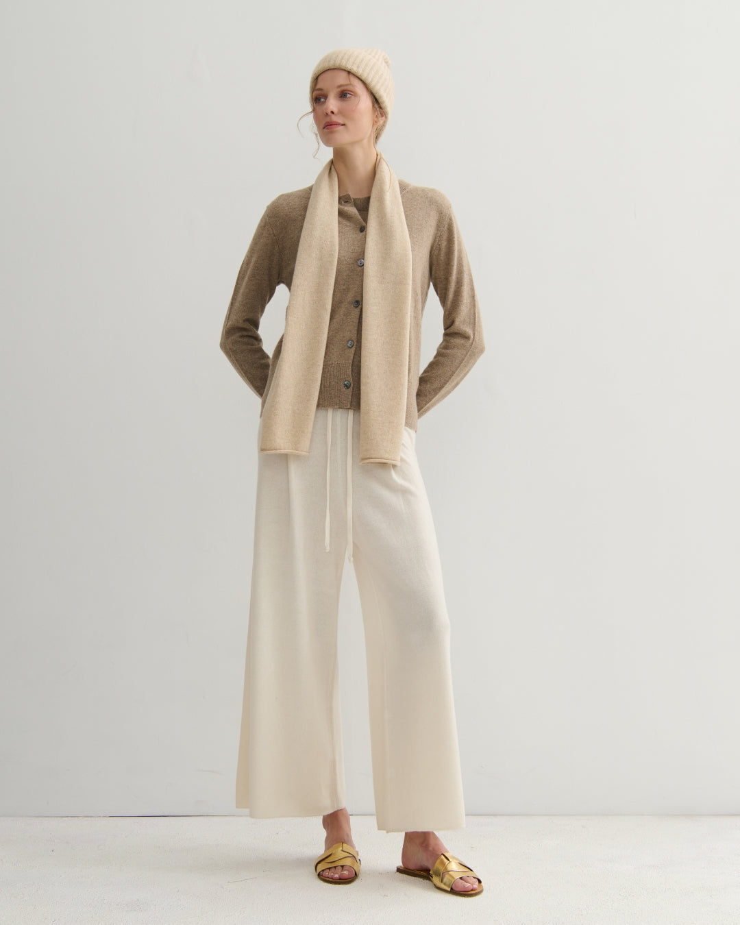 EVERYDAY CASHMERE SCARF - BEIGE RAW