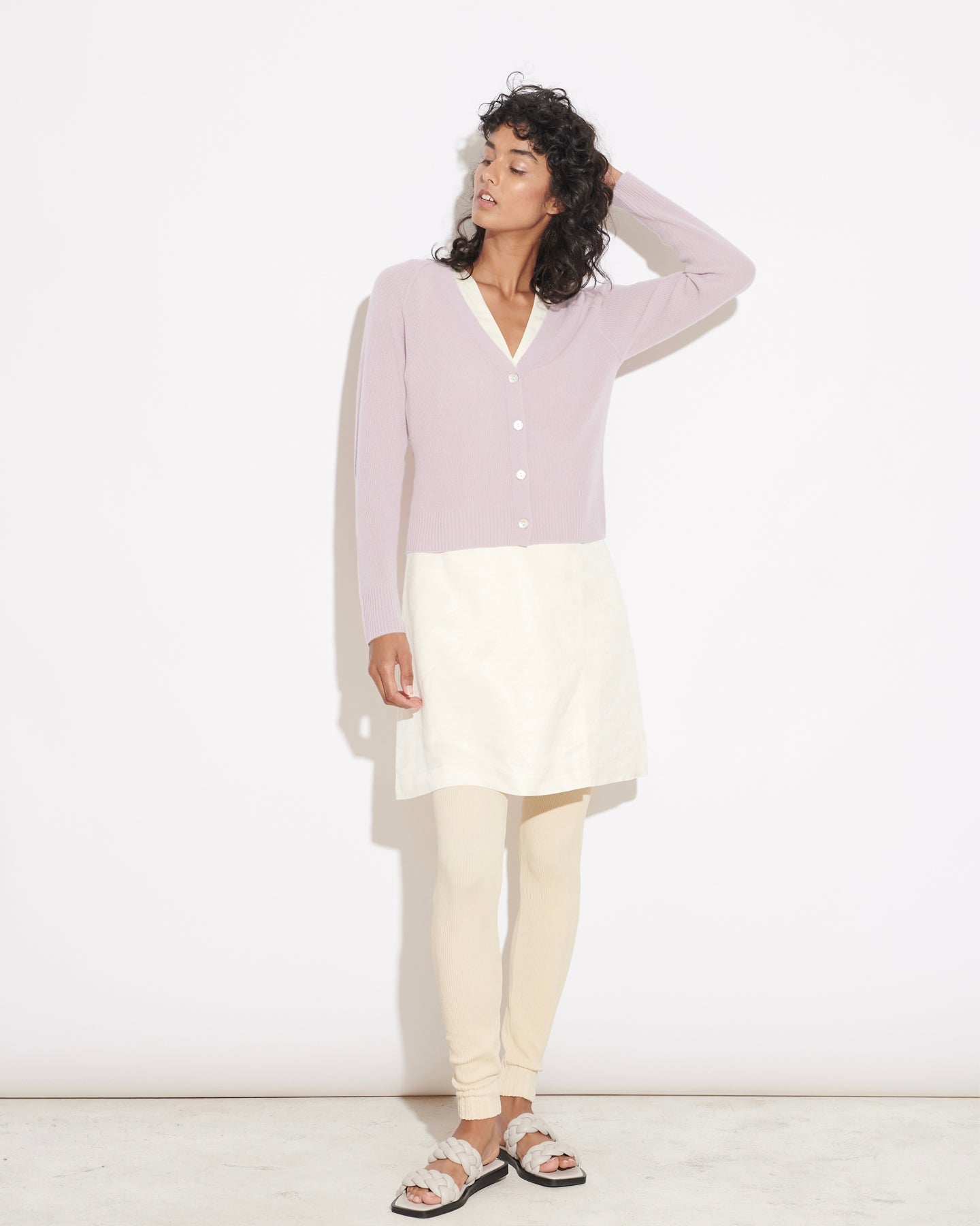 THE CLOUD V NECK CARDIGAN - LILAC MIST