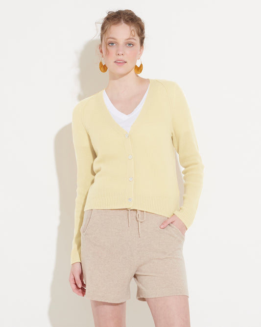 THE CLOUD V NECK CARDIGAN - PINA COLADA