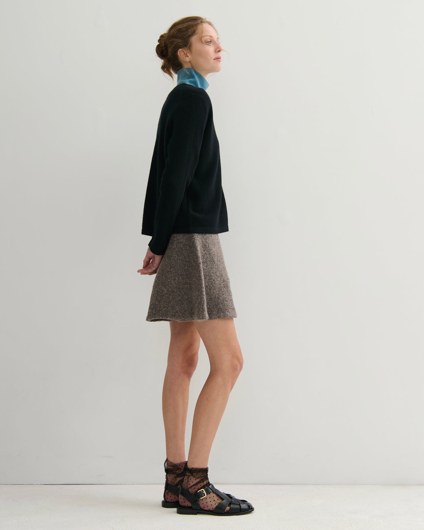 EASY DAYS CASHMERE DOUBLE BOTTON CARDIGAN - BLACK