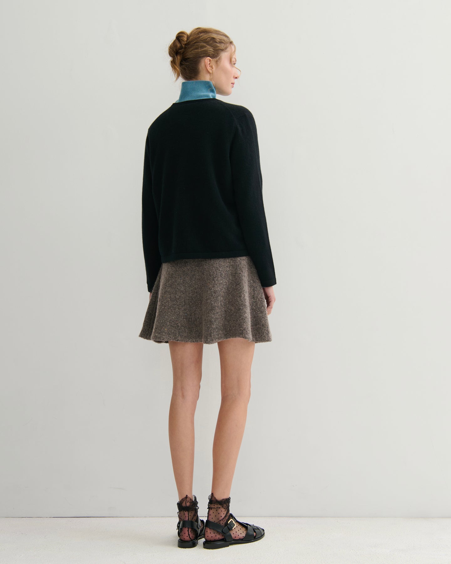 EASY DAYS CASHMERE DOUBLE BOTTON CARDIGAN - BLACK