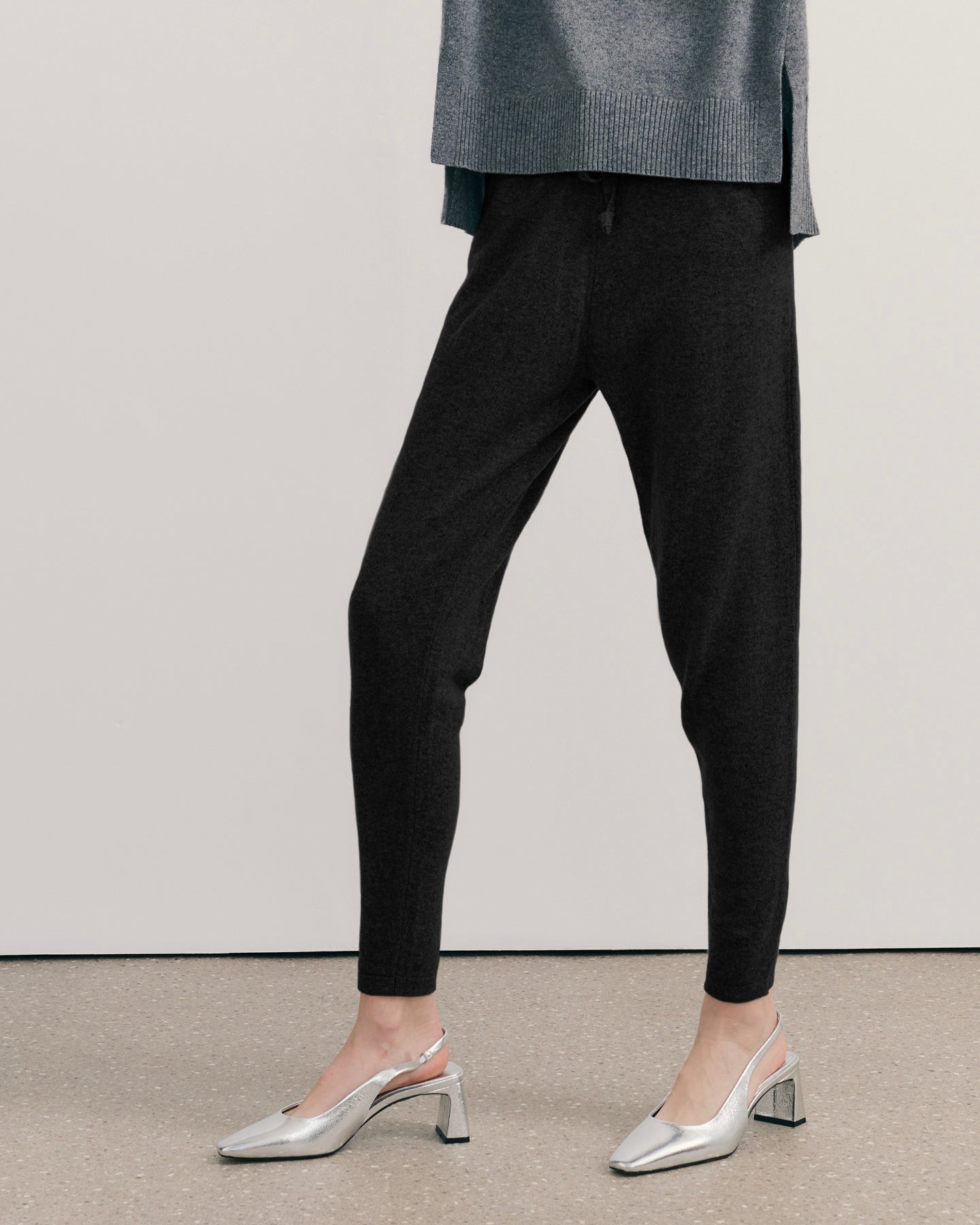 BE SPOILED CASHMERE TRACK PANTS - BLACK