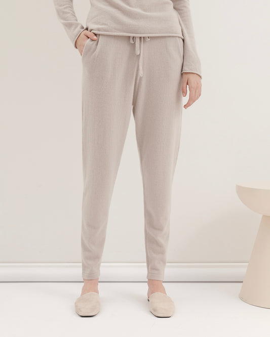 BE SPOILED CASHMERE TRACK PANTS - ZEN PEBBLE