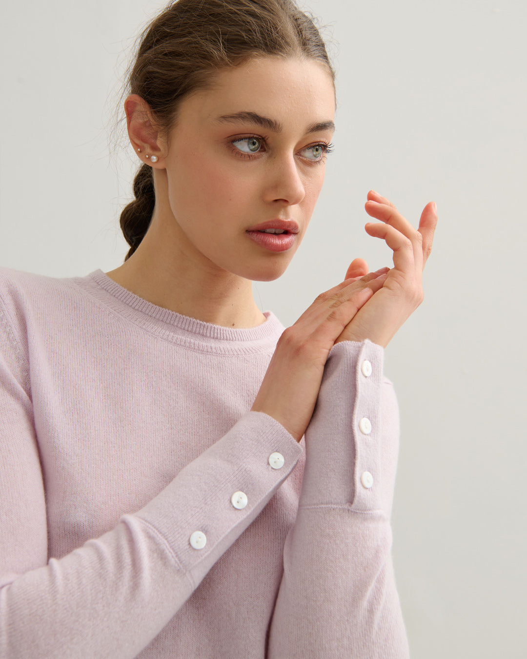 CASHMERE UTOPIA LUXFIT CREW - LILAC MIST