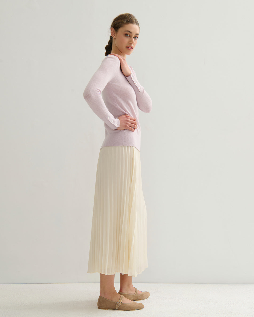 CASHMERE UTOPIA LUXFIT CREW - LILAC MIST