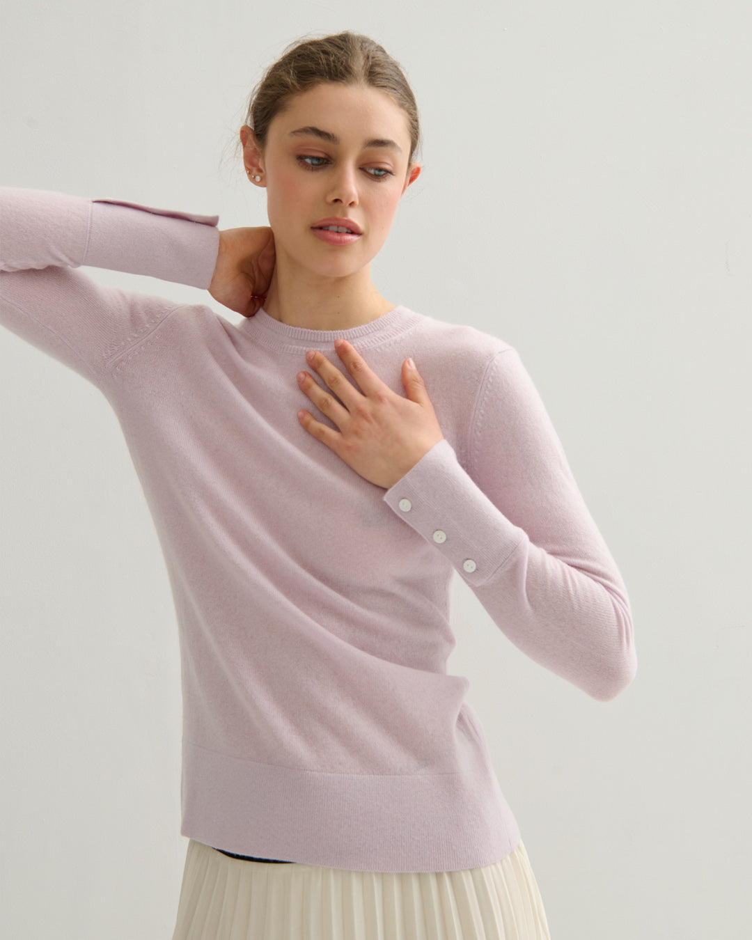 CASHMERE UTOPIA LUXFIT CREW - LILAC MIST