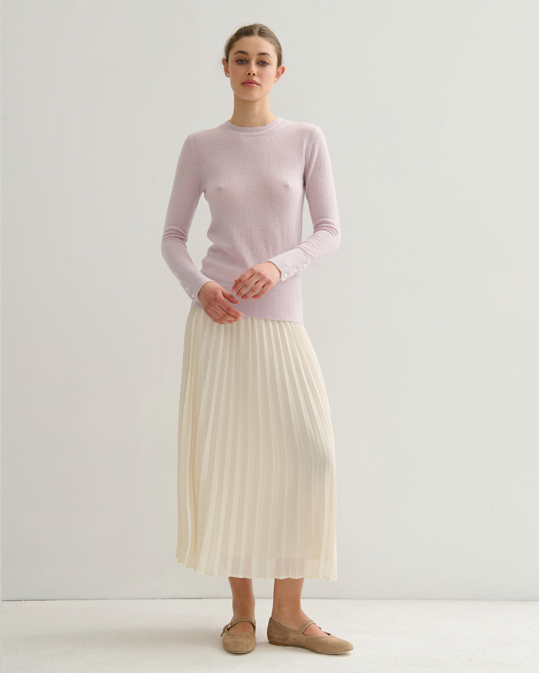 CASHMERE UTOPIA LUXFIT CREW - LILAC MIST