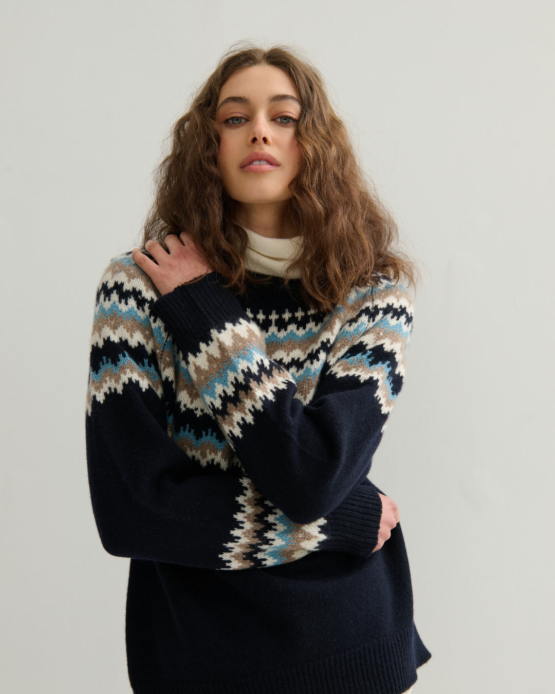 HIGHLAND CASHMERE FAIR ISLE - NAVY