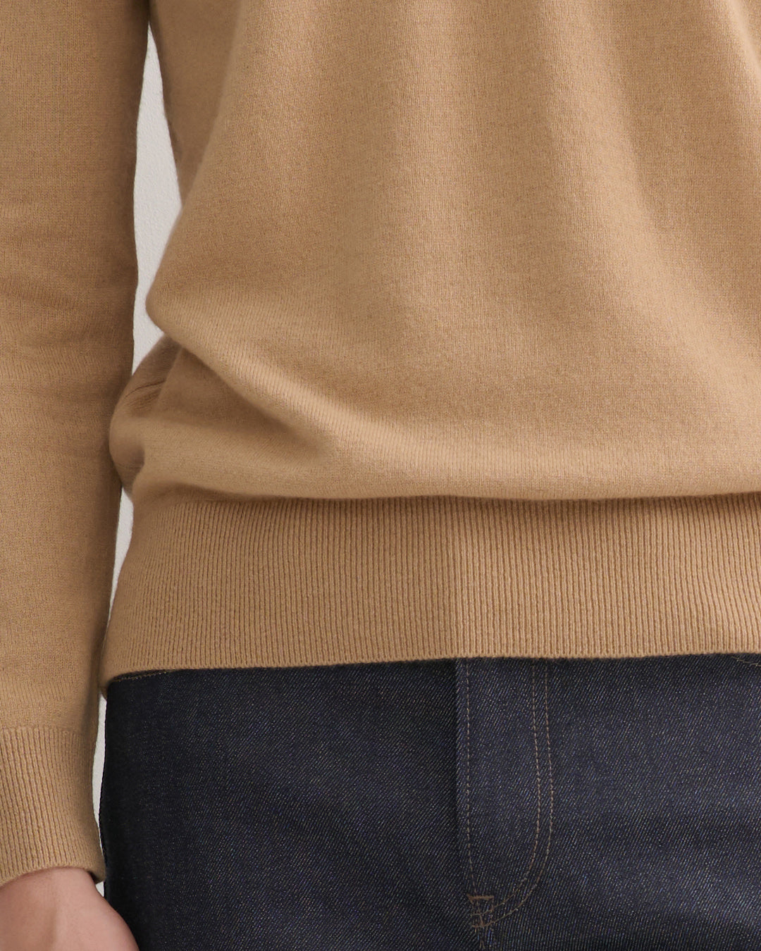 MEN'S CASHMERE POLO STYLE PULLOVER - CAMEL
