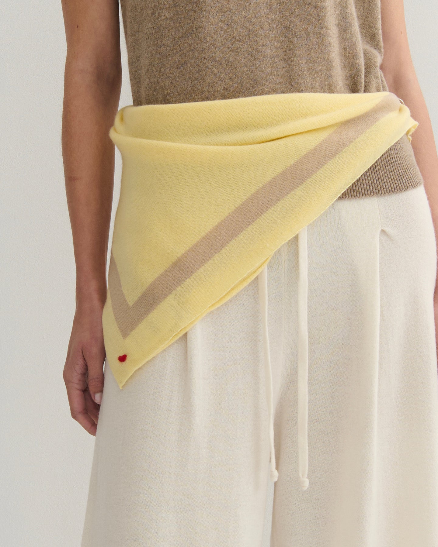 'MY HEART TO YOU' SQUARE SCARF - LEMONADE/SAND