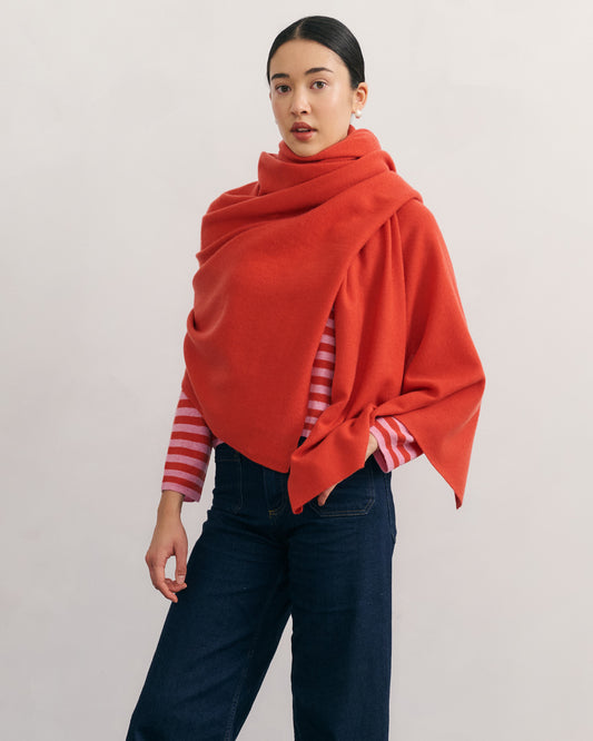 OVERSIZED CASHMERE TRAVEL WRAP - GERANIUM