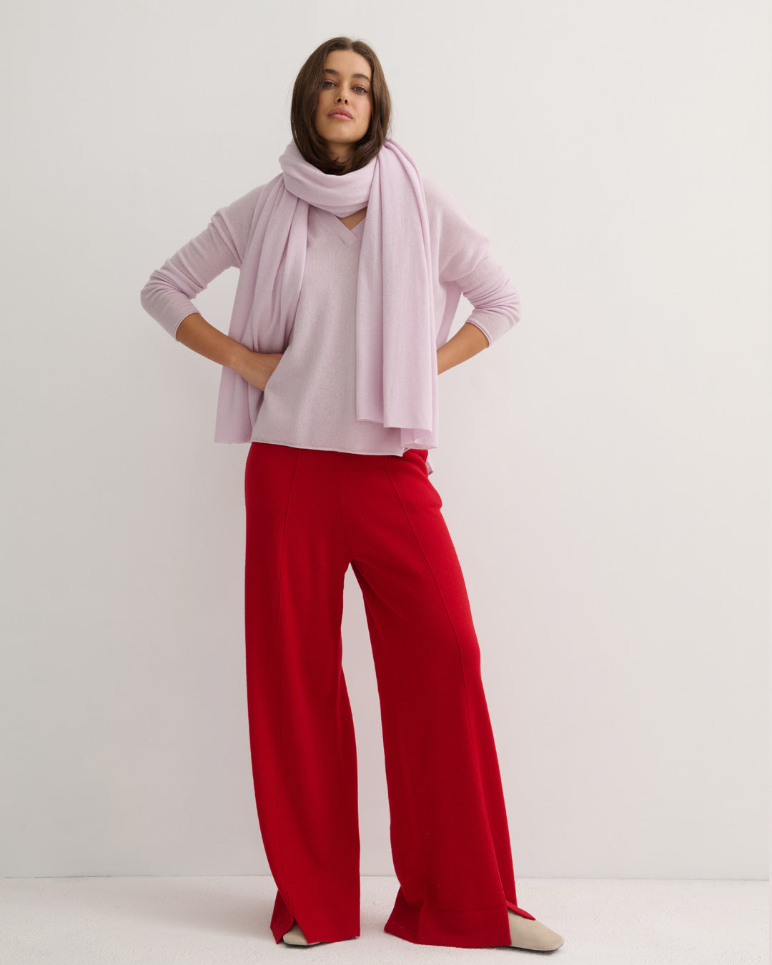 OVERSIZED CASHMERE TRAVEL WRAP - LILAC MIST