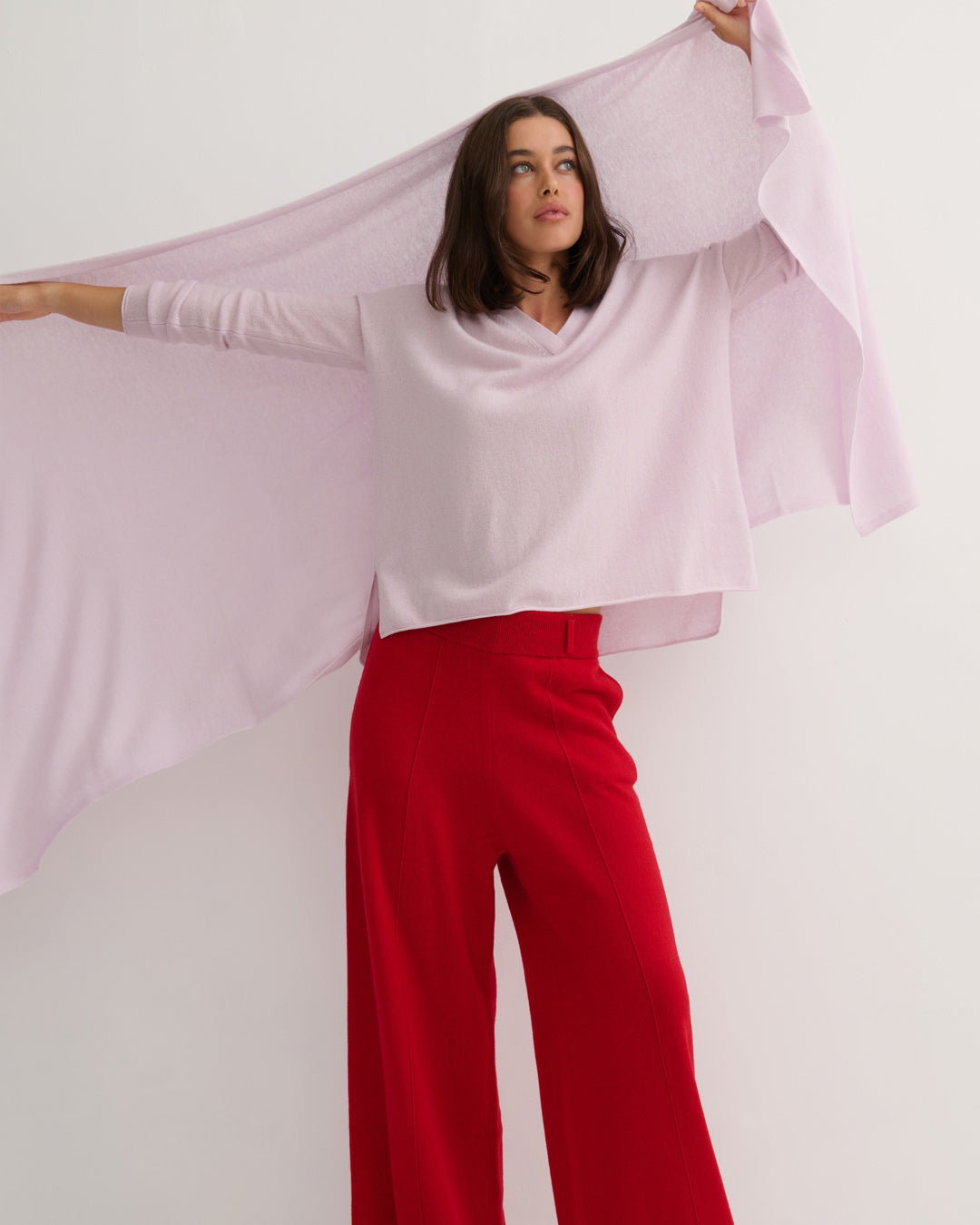 OVERSIZED CASHMERE TRAVEL WRAP - LILAC MIST
