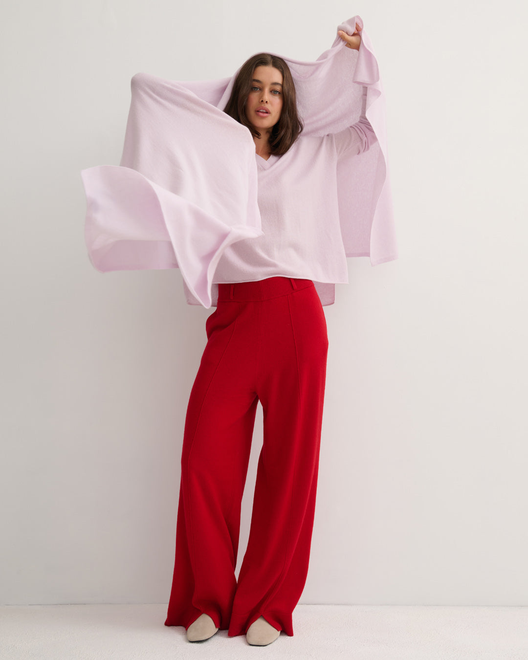OVERSIZED CASHMERE TRAVEL WRAP - LILAC MIST