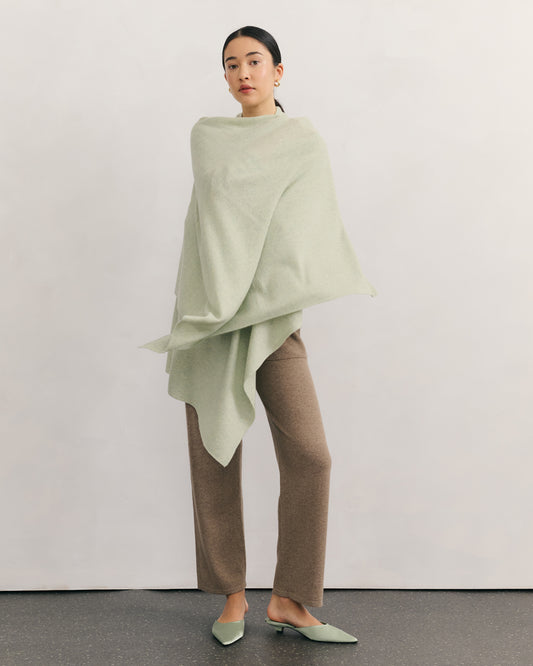 OVERSIZED CASHMERE TRAVEL WRAP - MINT