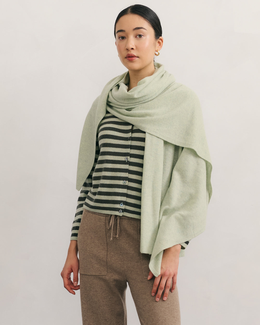 OVERSIZED CASHMERE TRAVEL WRAP - MINT