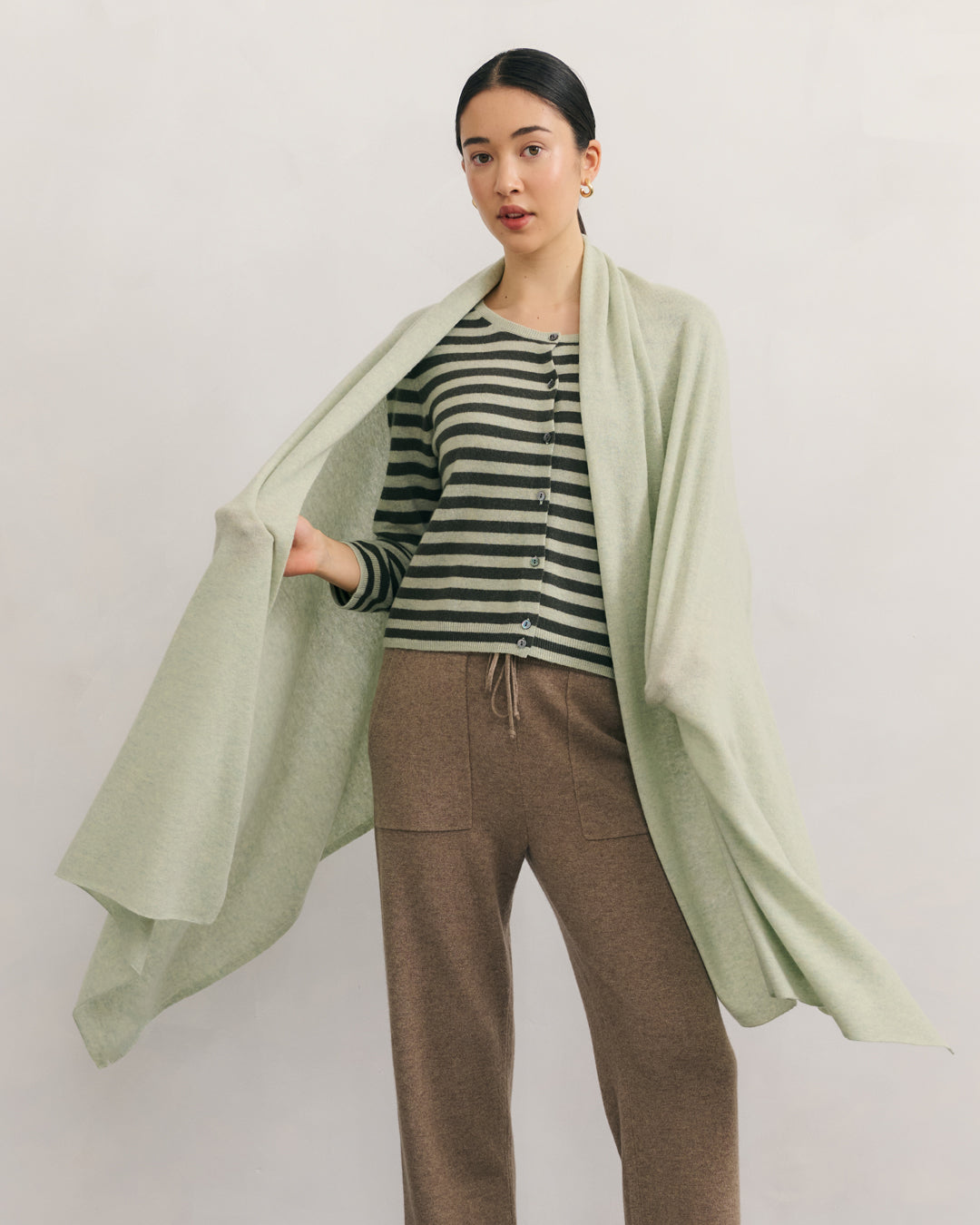 OVERSIZED CASHMERE TRAVEL WRAP - MINT