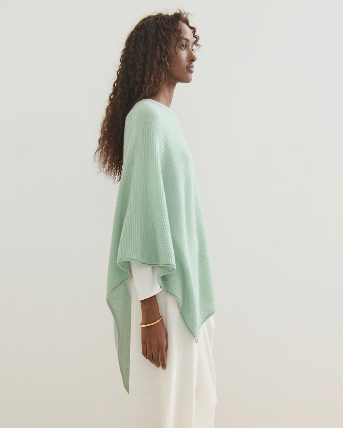 LIKE A BREEZE CASHMERE UTILITY PONCHO - SAGE
