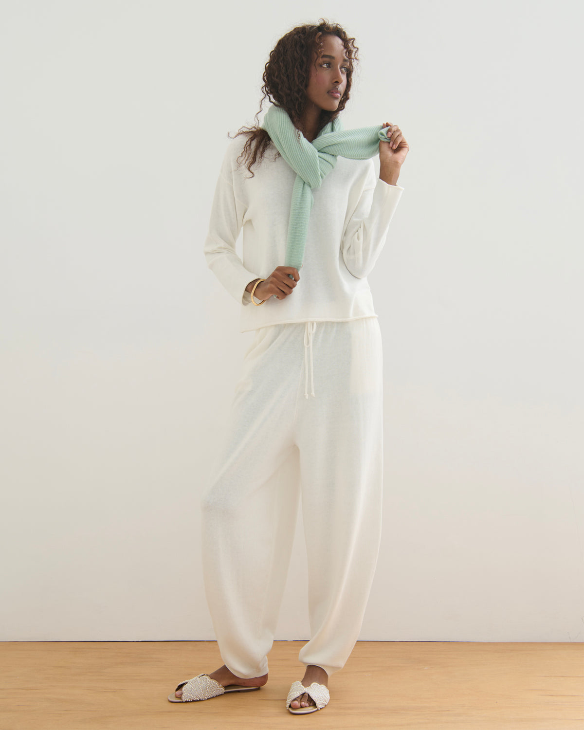 LIKE A BREEZE CASHMERE UTILITY PONCHO - SAGE
