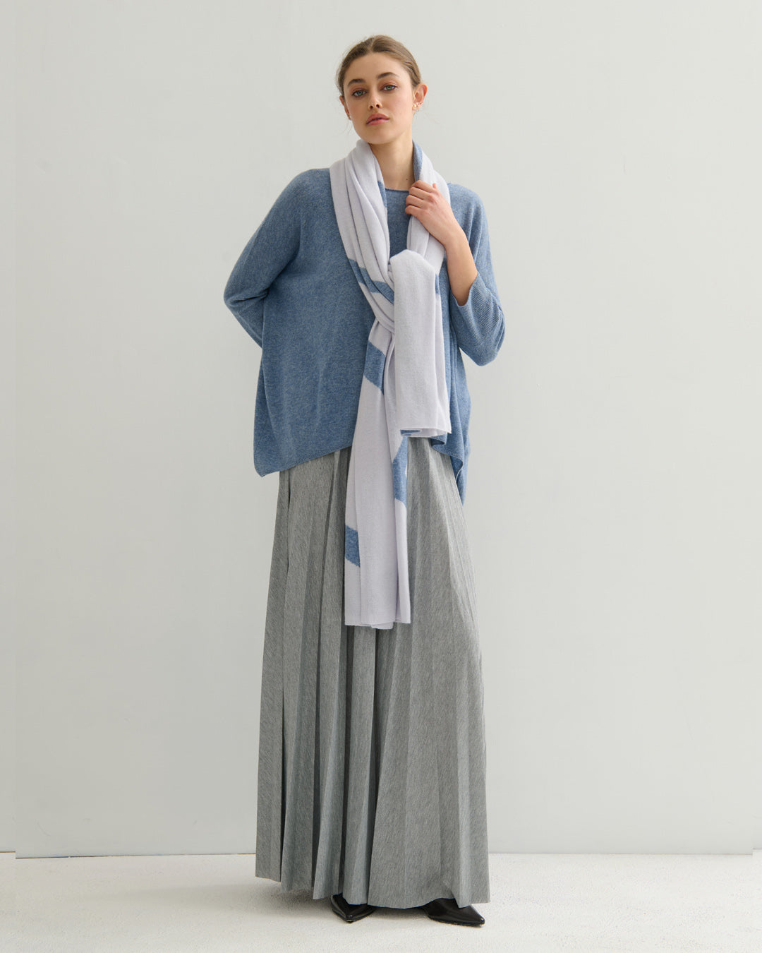 SABRINA OVERSIZED TRAVEL WRAP - DENIM