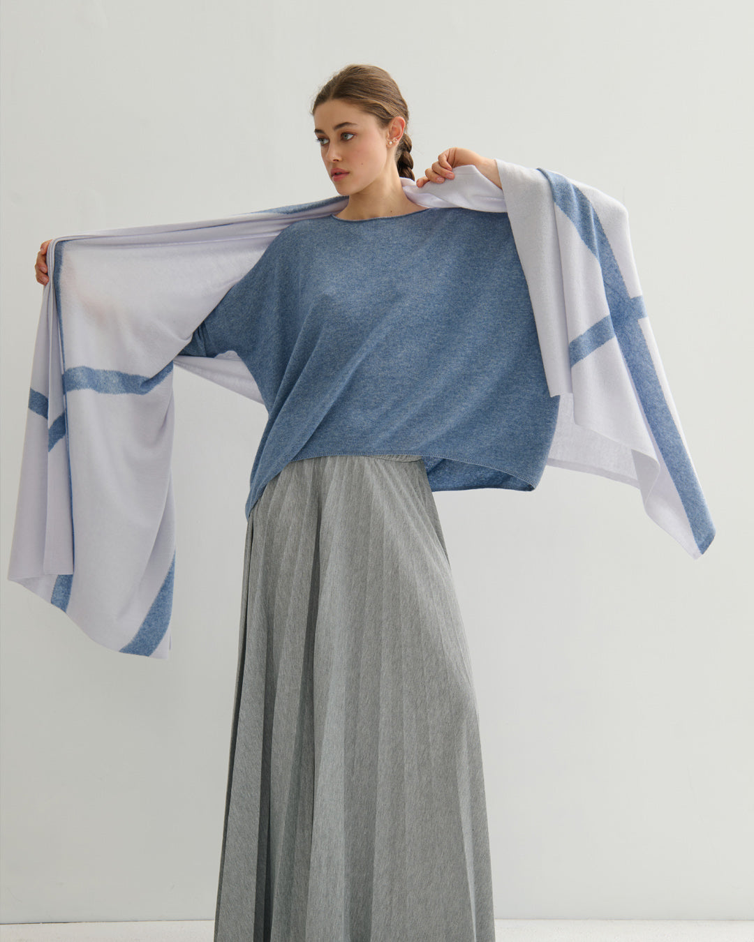 SABRINA OVERSIZED TRAVEL WRAP - DENIM