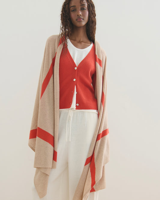 SABRINA OVERSIZED CASHMERE TRAVEL WRAP - GERANIUM
