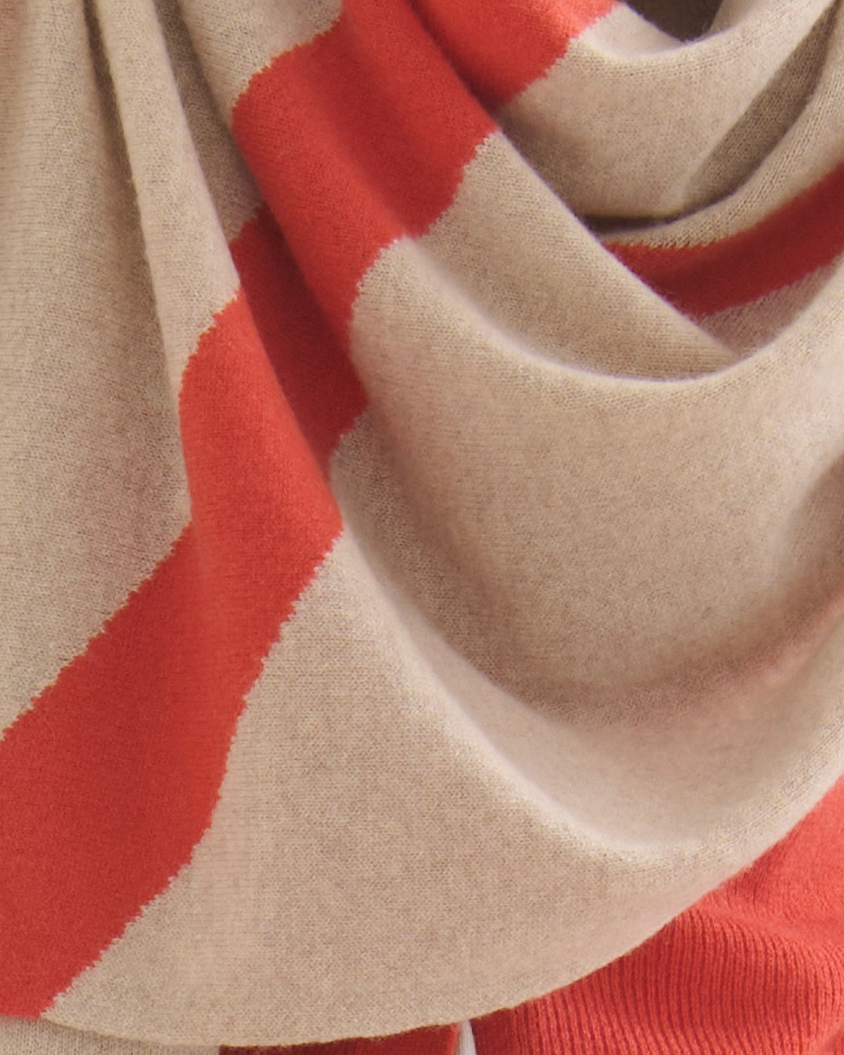 OVERSIZED CASHMERE TRAVEL WRAP STRIPE - GERANIUM