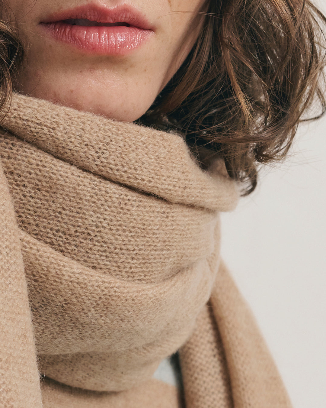 CASHMERE SCARF SHAWL IN ONE - CAMEL