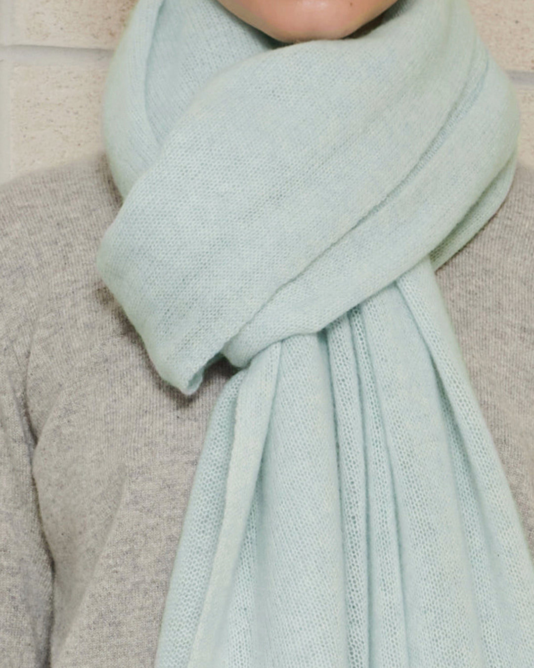 CASHMERE SCARF SHAWL IN ONE - MINT MARLED