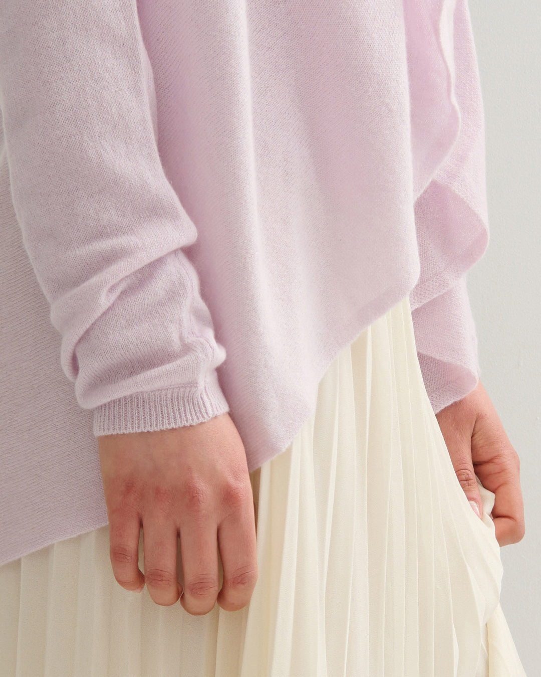 FLOWING COLLAR ULTRA LIGHT CARDIGAN - LILAC MIST